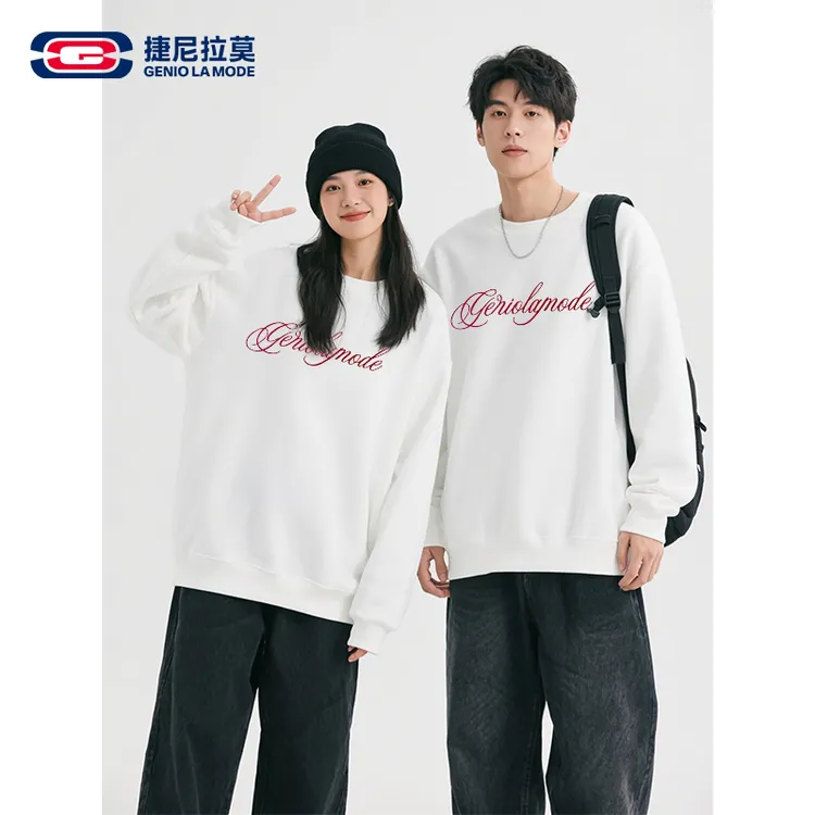 【GENIO LAMODE】捷尼拉莫潮牌刺绣卫衣男女重磅宽松绒衣外套CX004