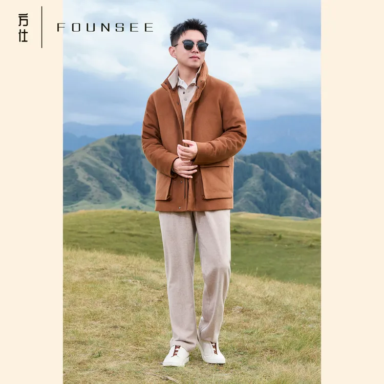 38mm黄金羊绒 100%山羊绒霍尔多巴吉800蓬95白鹅绒羽绒服70DBW018