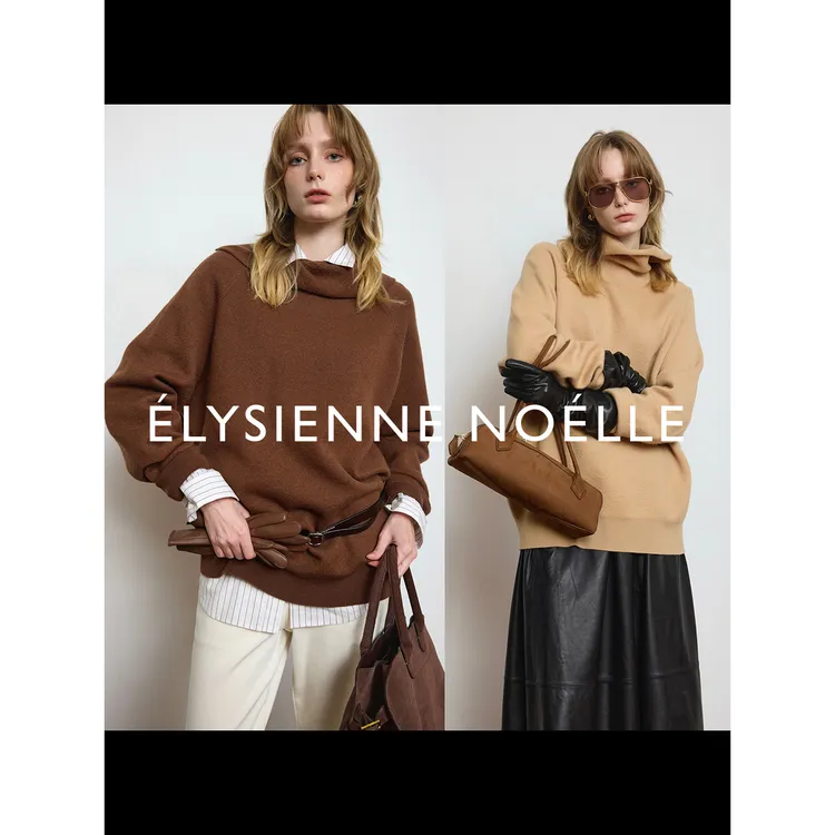 【EN】暖享时刻 强缩全羊毛|毛巾绣肌理 宽松多穿高领毛衣 ENHA4002