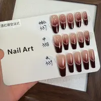 【酒红镂空法式】虎子纯手工穿戴甲 可多次使用 送工具包