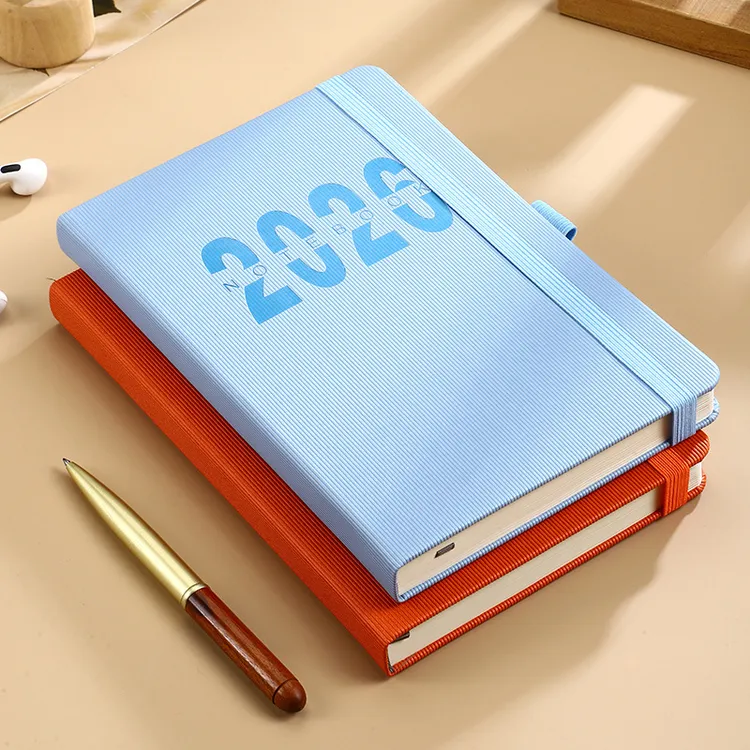 2026年日程本竖纹绑带365天计划本每日一页日历本时间管理手册厂