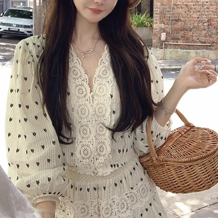 爱意中古套装 /精致法式刺绣春夏甜美气质名媛高端显瘦裙子两件套