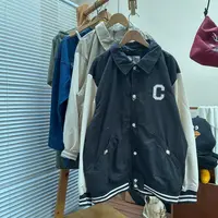 【美琪元货】韩单 元 冲 c字拼色男女同款外套夹克