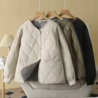 大码mm加大加肥冬季宽松显瘦单排扣短款菱形轻薄棉服外套Y-9056