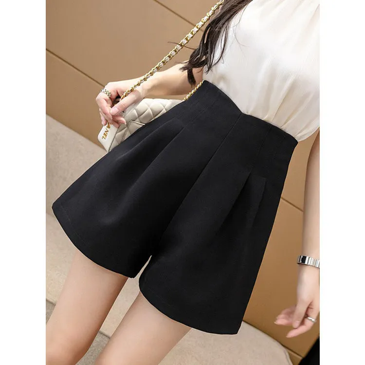 VFC高腰阔腿西装短裤女春夏季新款百搭收腰显瘦宽松a字休闲短款热