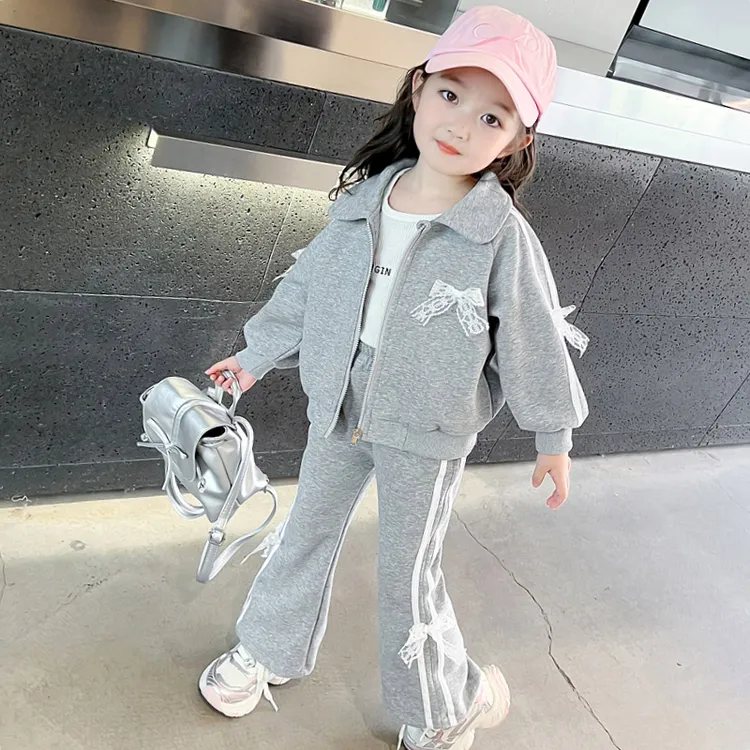 女童春秋套装2025新款儿童洋气时髦宝宝休闲秋季纯棉运动秋装卫衣