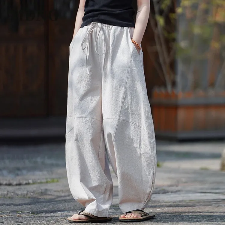 MDNG中国风复古男士宽松阔腿灯笼裤夏季薄款透气男装慵懒风休闲裤
