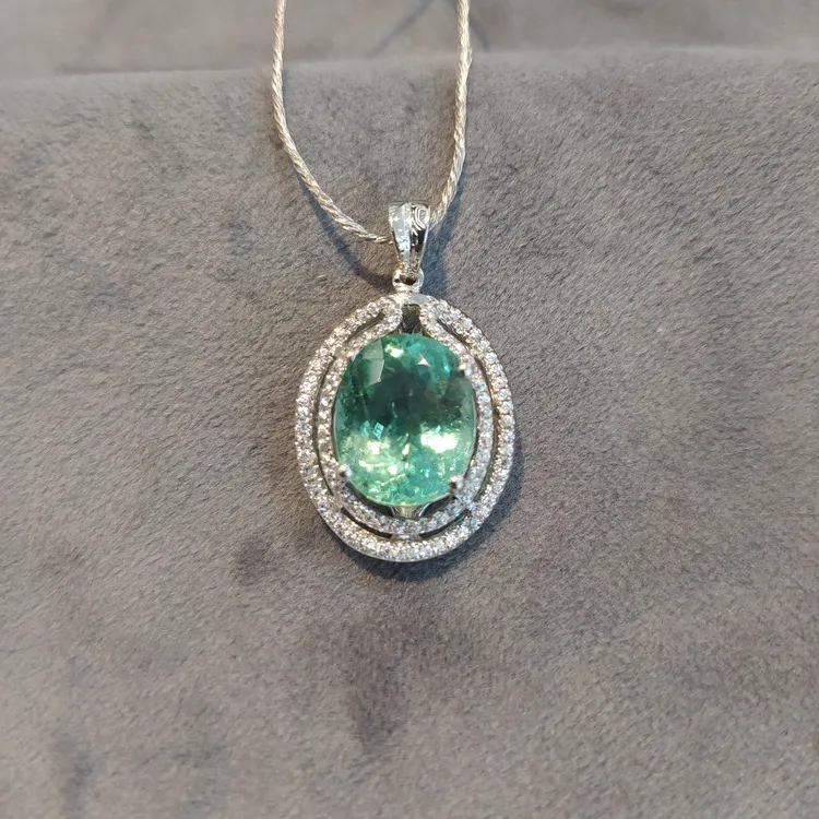 18K金碧玺吊坠4.99ct