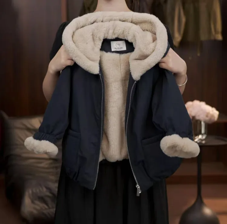 儿童冬季加厚保暖时尚百搭棉服外套男女童休闲加绒连帽棉衣棉袄