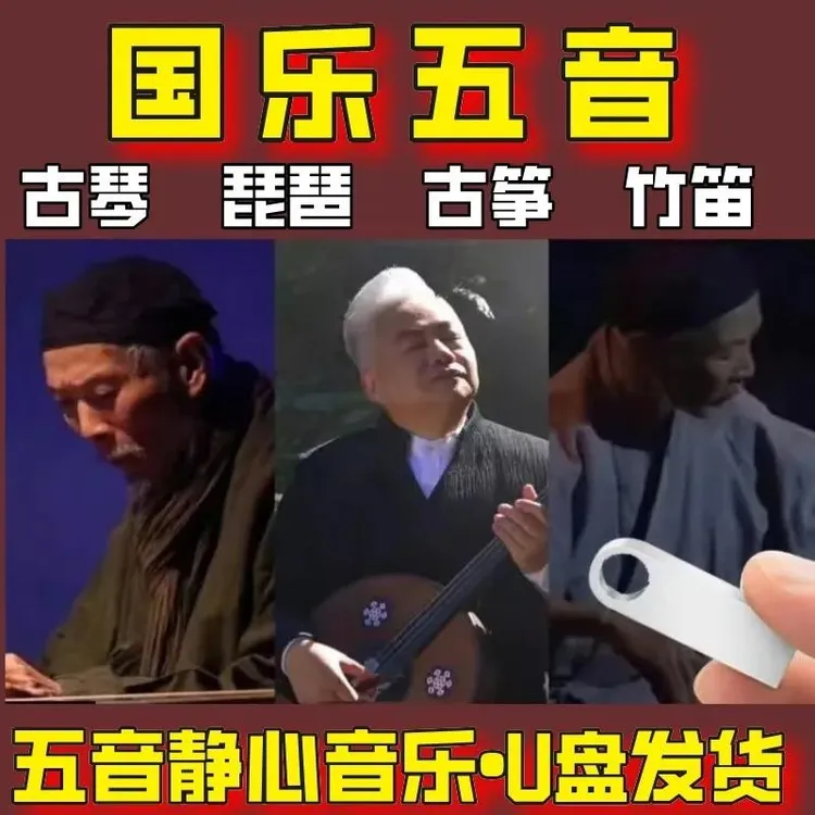 五音疗愈纯音乐U盘国乐古琴琵琶笛子茶室养生轻音乐车载无损优盘