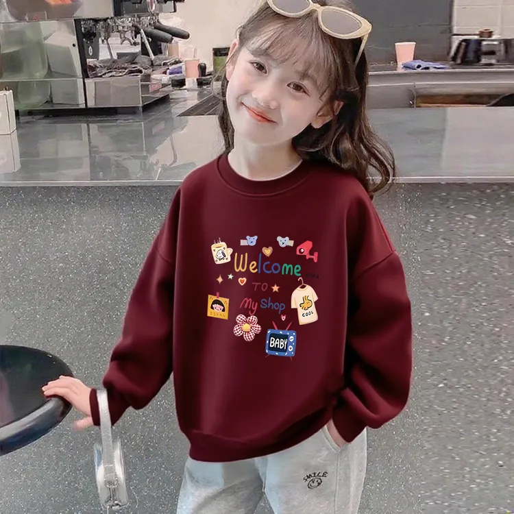 儿童卫衣女童2025新款秋冬加绒加厚中大童女孩洋气时髦小众上衣潮