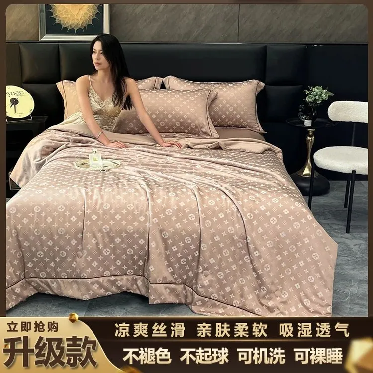 【2025夏季新款】轻奢缎面提花夏被四件套空调被凉爽丝滑夏凉被