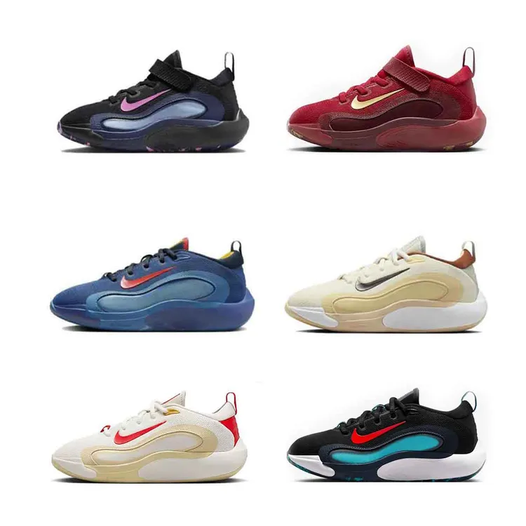 正品耐克NIKE儿童鞋男童女童时尚缓震魔术贴舒适篮球运动鞋FQ7670