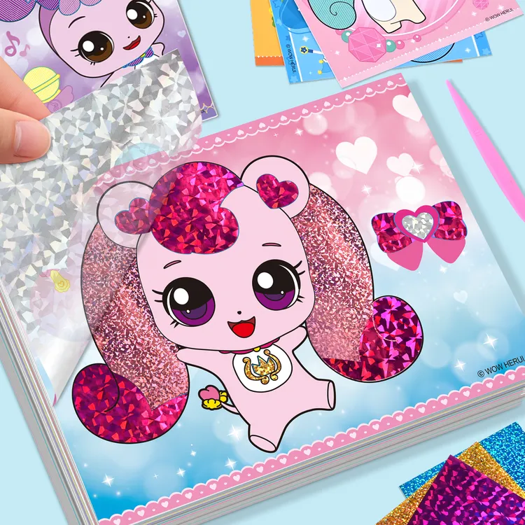 奇妙萌可儿童手工diy粘贴画趣味转印贴纸彩纸幼儿园女孩益智玩具