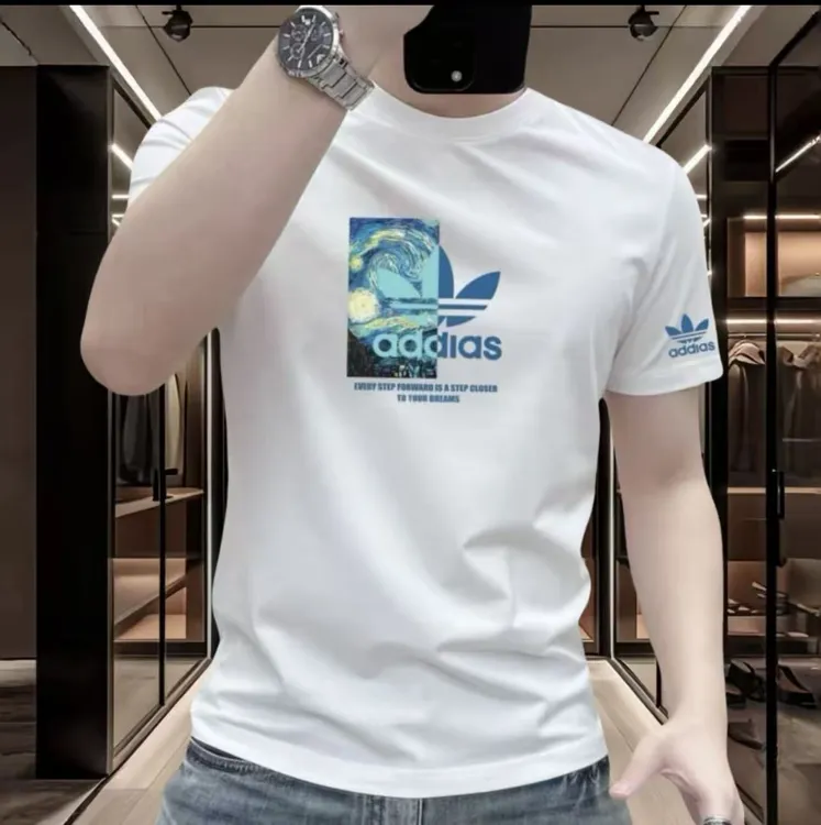 夏季新款牌简约设计感印花短袖T恤男士潮牌轻奢高级感痞帅体恤衫