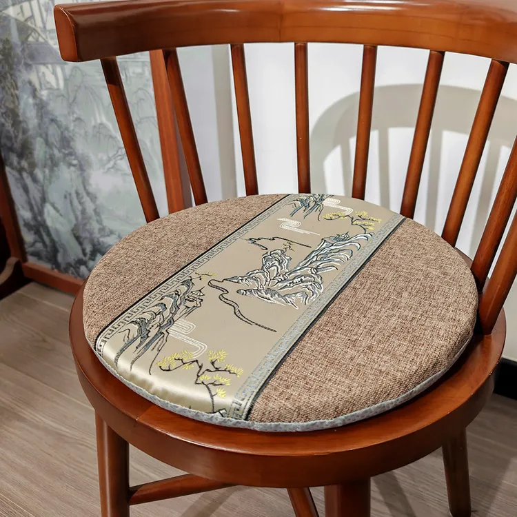 圆形坐垫新中式椅垫鼓凳垫木墩坐垫藤椅垫蒲团防滑圈椅垫可拆定制