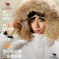90鹅绒派克羽绒服丨骆驼2025大毛领极寒加厚保暖工装羽绒衣男I077