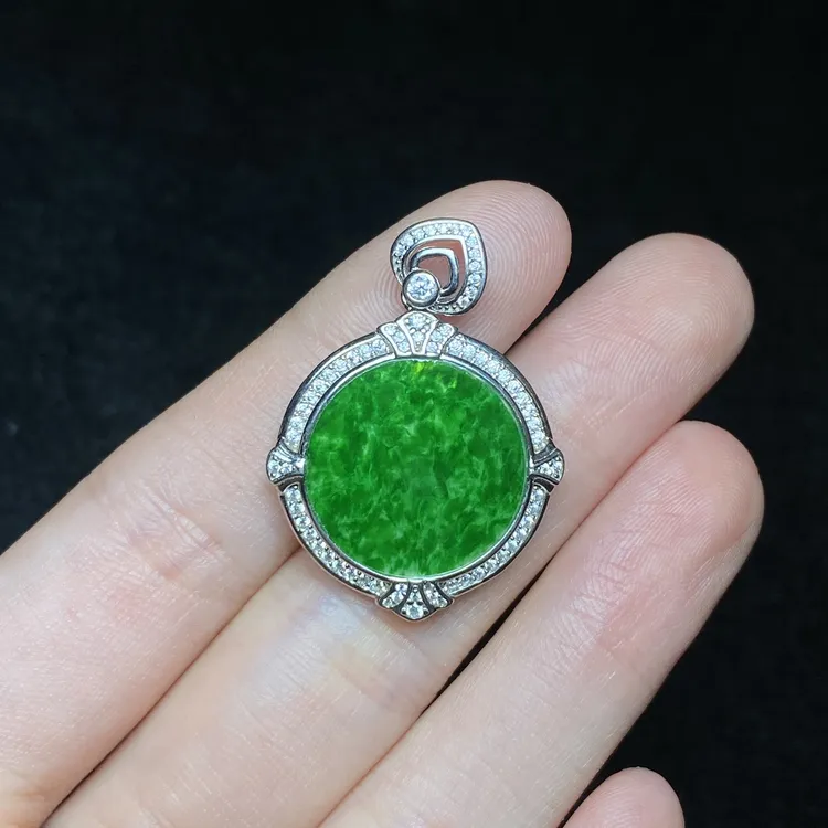 【小北严选】S925银翡翠吊坠约17*17mm【多样性发一件】-WH134X195