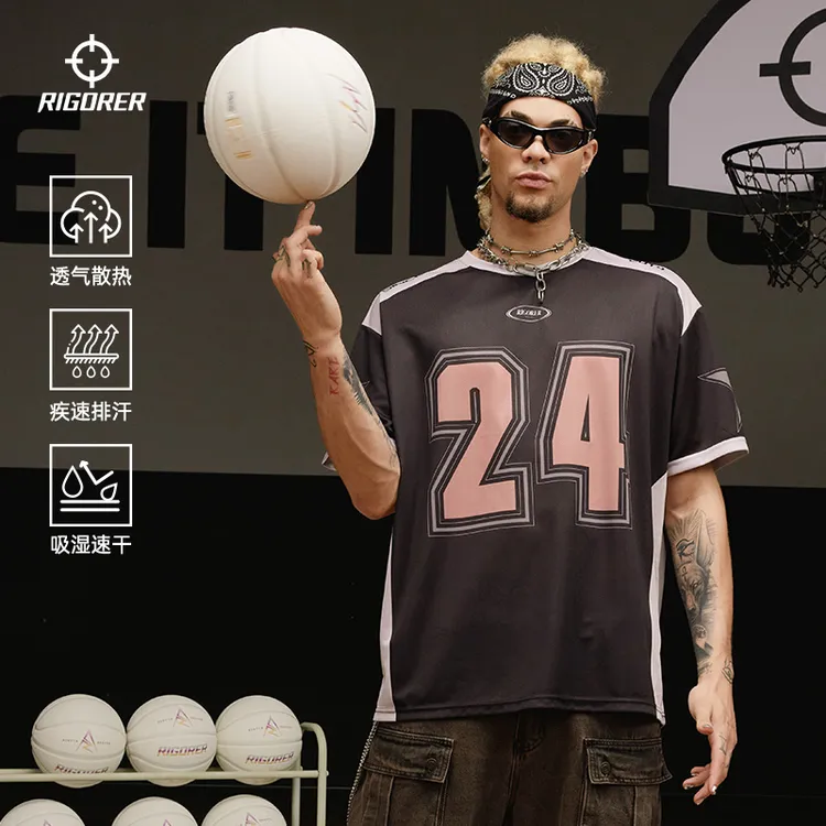 准者花卉短袖潮流数码印夏季透气宽松速干印花散热吸湿排汗