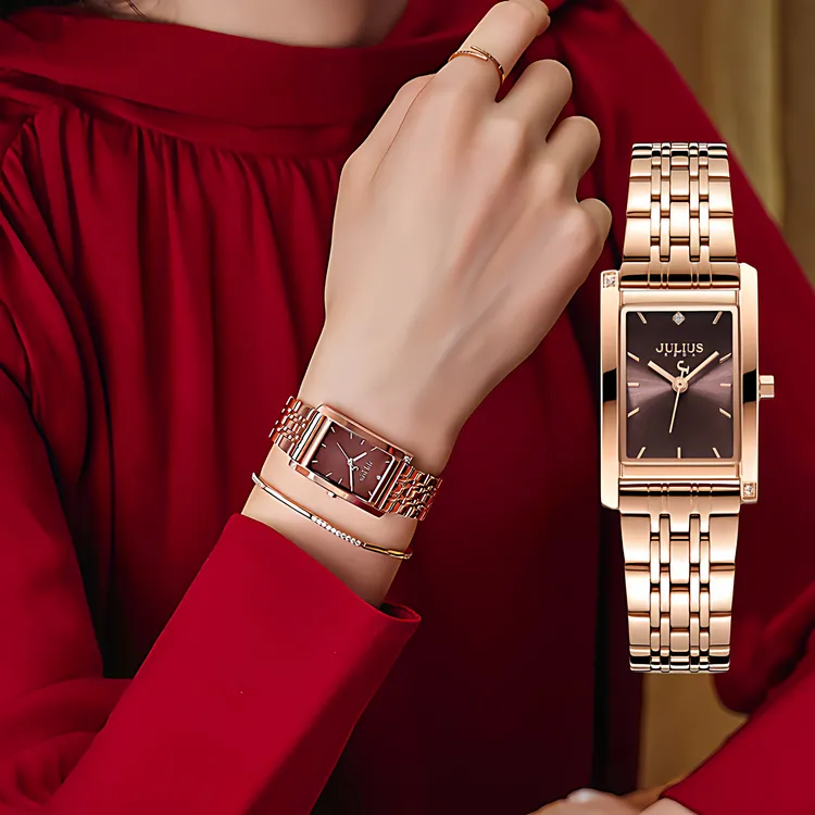 聚利时手表女优雅气质高颜值女士表轻奢潮流百搭防水方形石英手表