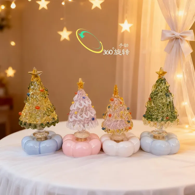 【现货】景德镇转转摆件琉璃圣诞树陶瓷可爱手工治愈品氛围圣诞礼物