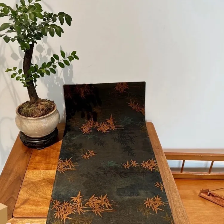 【小金竹】复古手工茶席中式香云纱干泡垫新中式国风茶室老料鼠标垫