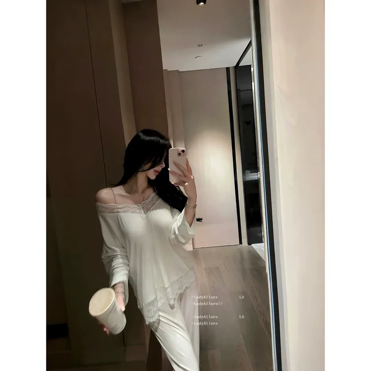 「LA」Lirio·界感温陷丨静感系列*纯欲温柔感舒适蕾丝睡衣套装女
