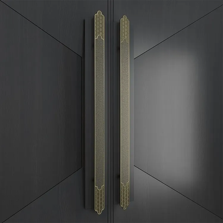 [达人专属]现代玻璃门拉手实木门大把手仿古铜酒店包厢实心雕刻