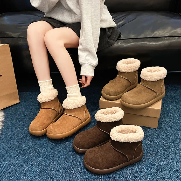 【防水】2025加绒防滑大土豆东北大棉鞋新款雪地靴外穿时尚女鞋5093