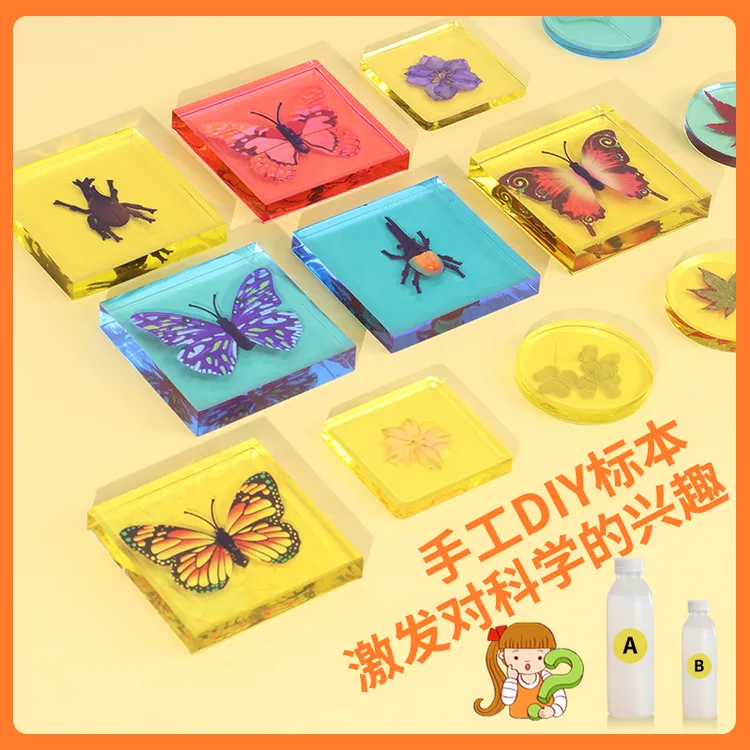 儿童蝴蝶标本制作工具昆虫植物琥珀diy材料科学实验套装手工玩具
