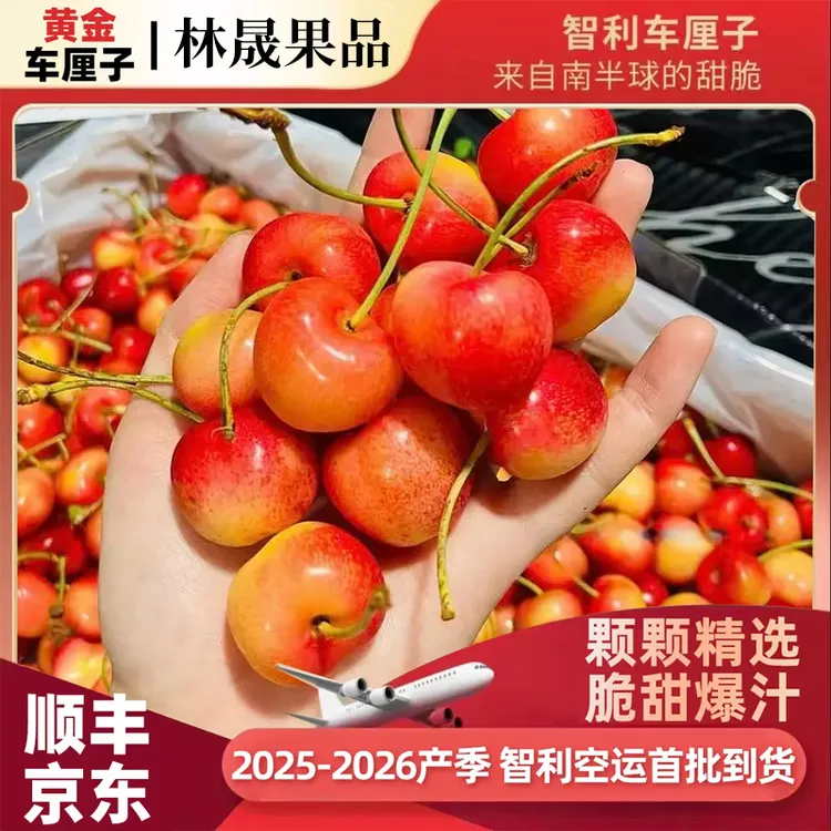 S1【顺丰京东】智利空运雷尼尔黄金车厘子J-5J&0.9-4.4斤内附果径卡