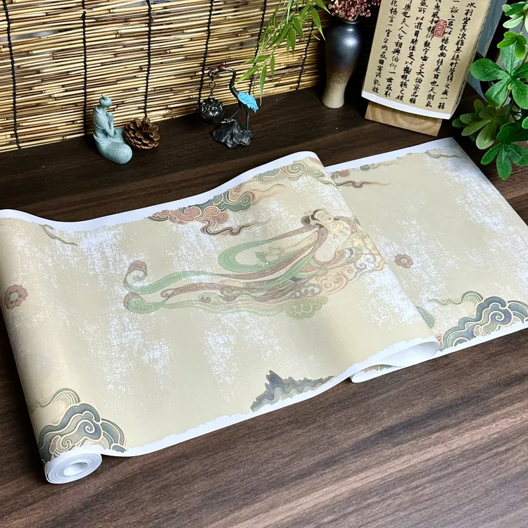 【绢布·敦煌飞天】长卷不洇墨书写细腻流畅
