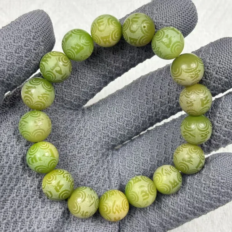 【青釉禅纹】菩提根手串 国风刻字高油盘玩文玩爆款