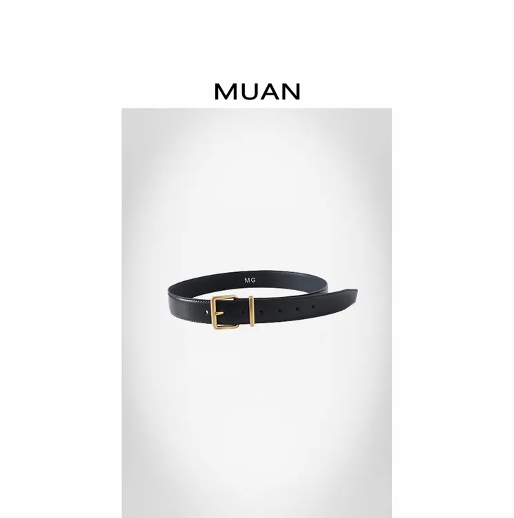 木岸MUAN:《大方块腰带》定制皮带百搭简约经典腰带男女用MG-3.5