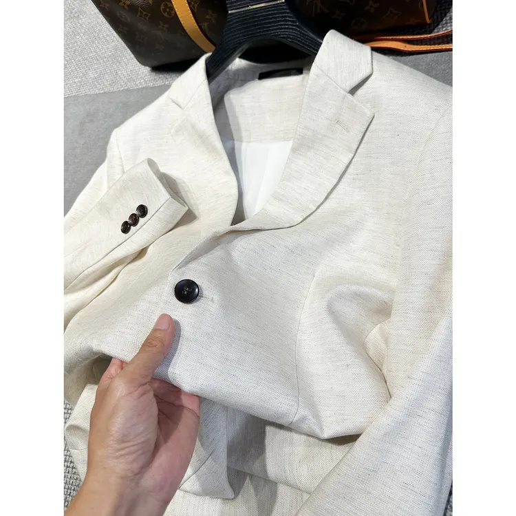 优雅痞帅~老钱风！lp亚麻料商务休闲西装男韩版外套男士秋季薄款