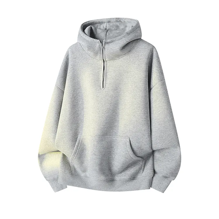 2025秋冬新款青年连帽立领拉链卫衣男款宽松拉链卫衣运动潮流上衣