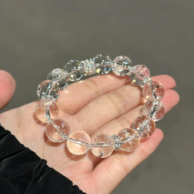 【盼棠梨晚】天然高冰白阿塞水晶手串清冷美感白阿塞手链多样性发一