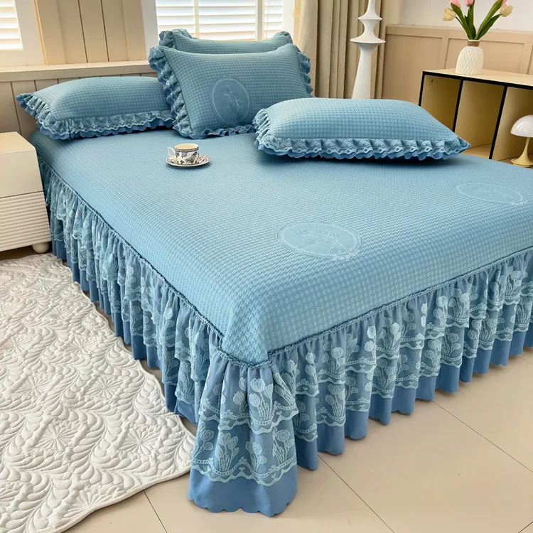 【蝴蝶夫人】高端A类夏季新款乙纶床盖款软凉席三件套防滑空调席