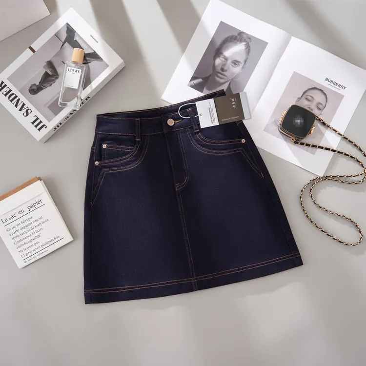 【现货+运险】A弹力薄款夏季大码显瘦韩版A字牛仔半身裙女