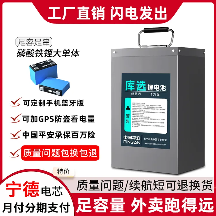 电动车锂电池48V60V72V磷酸铁锂电池两轮外卖专用电瓶三元锂电池