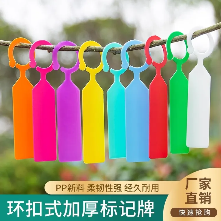 园艺标签防水环扣式果树吊牌标签牌加厚防晒花卉专用记牌挂签工具