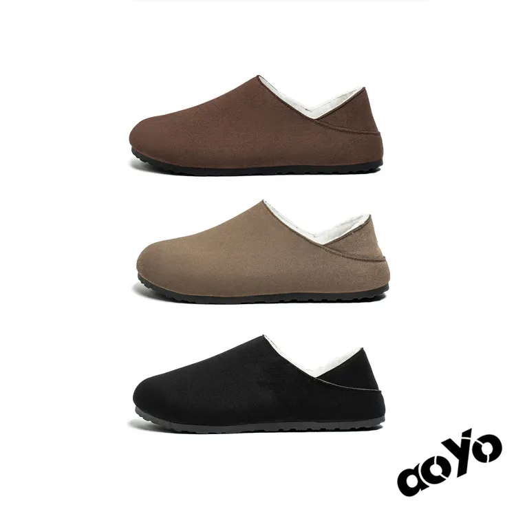 aoyo包头勃肯拖鞋男 冬季加绒勃肯鞋保暖包头拖鞋