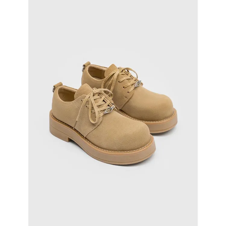 德比鞋男2025新款米奇大头鞋厚底增高休闲低帮大黄靴工装翻毛皮鞋