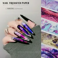 【扎染星空（透底）转印纸】美甲盒装十卷多类型转印纸转印胶日系ins