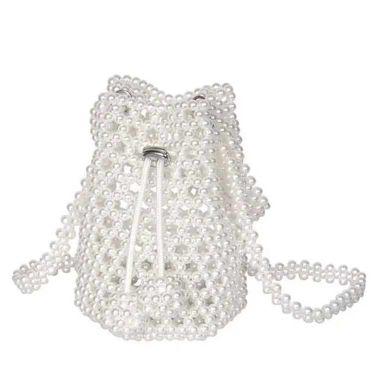 手工diy编织装饰品仙女包散珠子穿珠制作串珠包包迷你斜挎水桶包