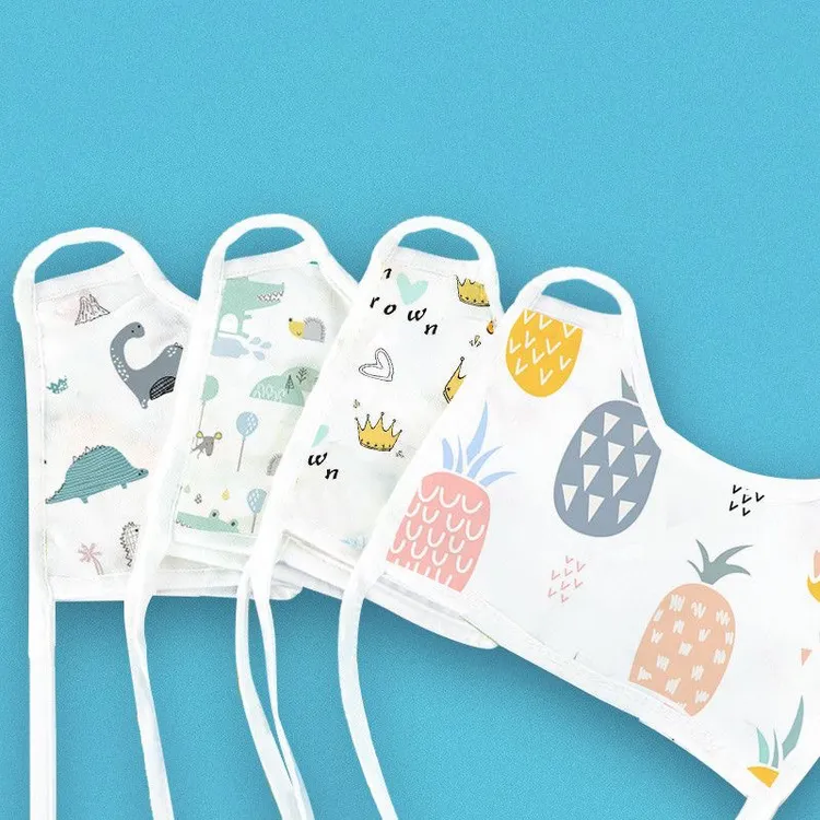 宝宝加厚围嘴防水口水巾秋冬季绑带式围兜