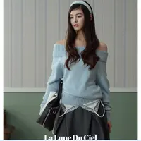 【LaluneDuCiel】LLDC 5周年店庆 辣妹气质后背镂空斜肩毛衣女秋