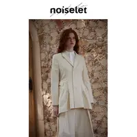 noiselet弧度层次收腰单排扣中长款西装 N1200