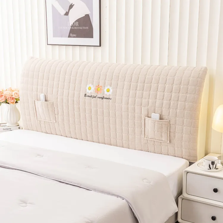 新款床头套罩木床靠背软包靠垫保护全包防尘万能通用改造遮丑神器