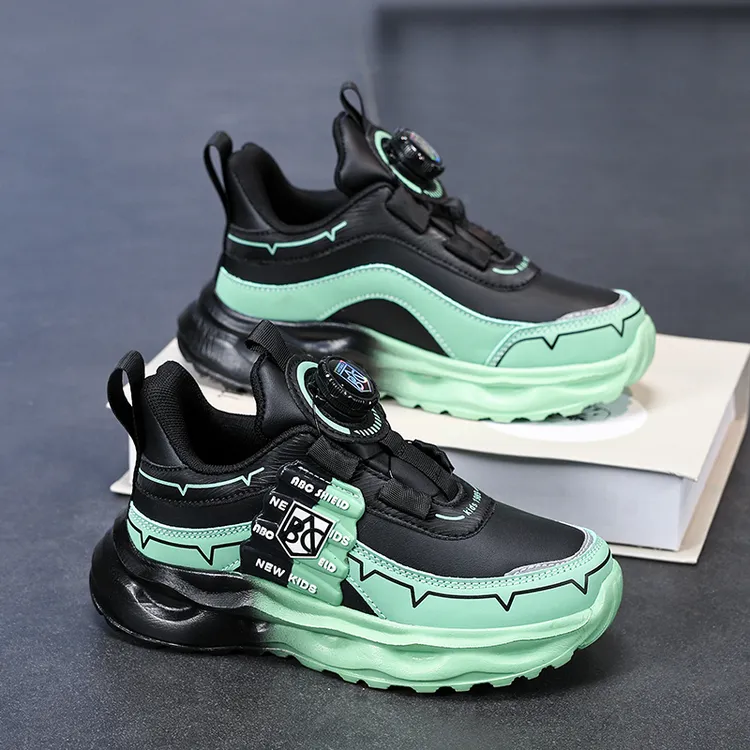 儿童鞋2025新款跑步鞋男孩子秋季皮面中大童轻便休闲运动鞋秋冬款